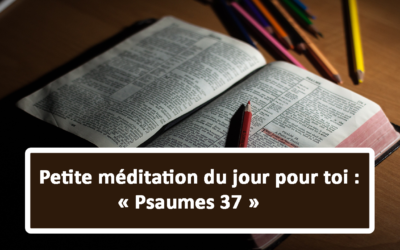 Petite méditation du jour pour toi : Psaumes 37 (20.06.21)