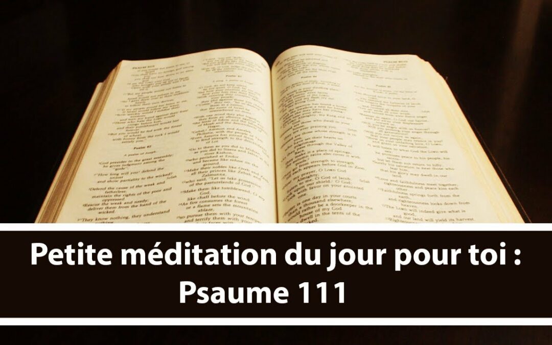 Petite méditation du jour pour toi : Psaume 111 (05.12.21)