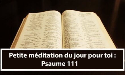 Petite méditation du jour pour toi : Psaume 111 (05.12.21)